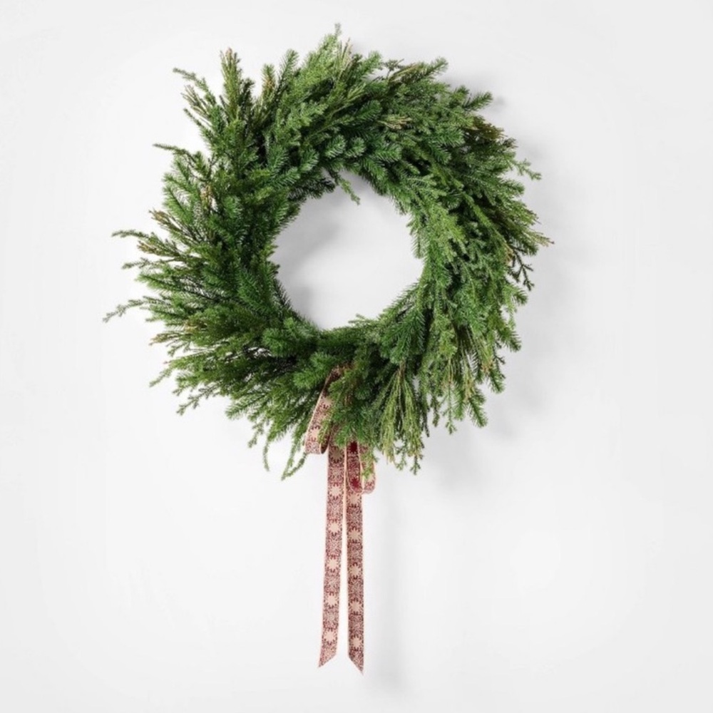 Threshold designed with Studio McGee 30" Fresh Cut Pine Christmas Wreath